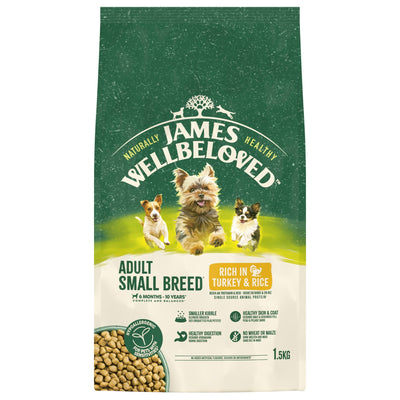 James Wellbeloved Dry Dog Adult Small Breed Turkey & Rice 1.5kg