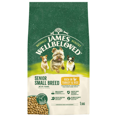 James Wellbeloved Dry Dog Senior Small Breed Turkey & Rice 1.5kg