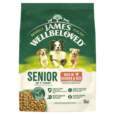 James Wellbeloved Dry Dog Senior Chicken & Rice 15kg