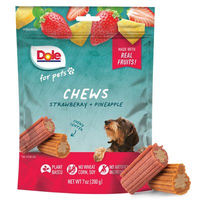 Dole Dog Chews Assorted (strawberry + Pineapple) 200g