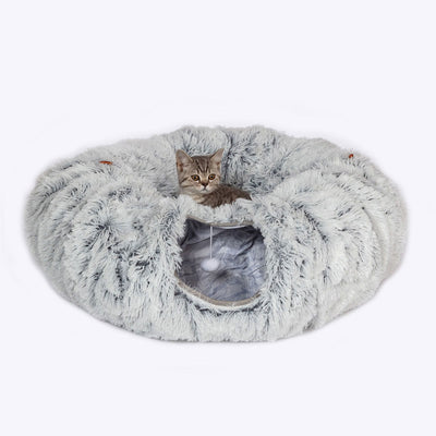 Danish Design Cat Tunnel Fur Grey