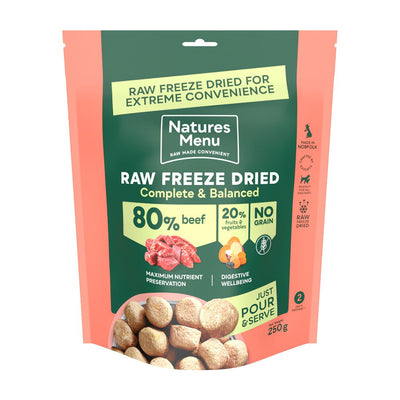 Natures Menu Raw Freeze Dried Complete and Balanced 80/20 Beef 250g