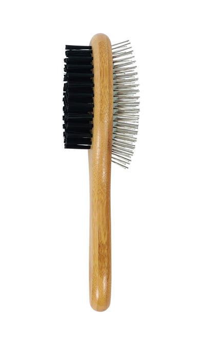 M-PETS Bamboo Double-Sided Pin Brush