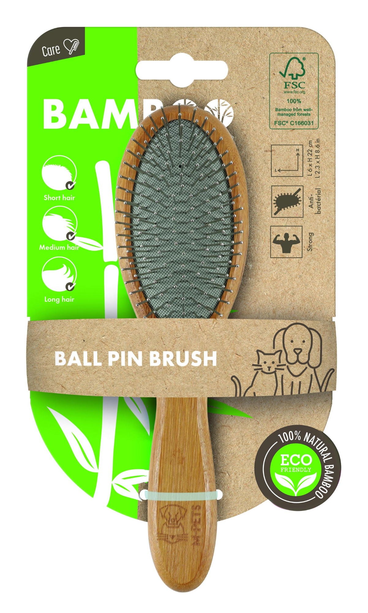 M-PETS Bamboo Ball Pin Brush