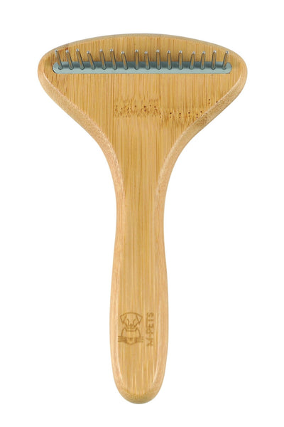 M-PETS Bamboo Rake Comb With Rotating Teeth - 16 Teeth