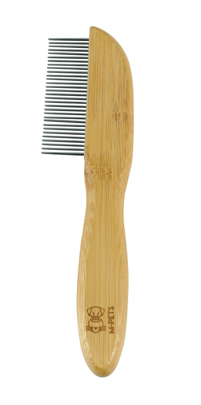 M-PETS Bamboo Regular Comb With Rotating Teeth - 31 Teeth