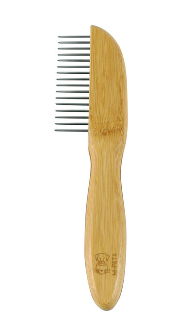 M-PETS Bamboo Regular Comb With Rotating Teeth - 16 Teeth