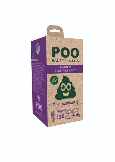 M-PETS Poo Dog Waste Bags (120 Bags) - Lavander Scented