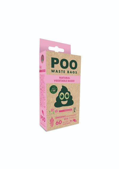 M-PETS Poo Dog Waste Bags (60 Bags) - Rose Scented