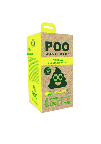 M-PETS Poo Dog Waste Bags (120 Bags) - Lemon Scented