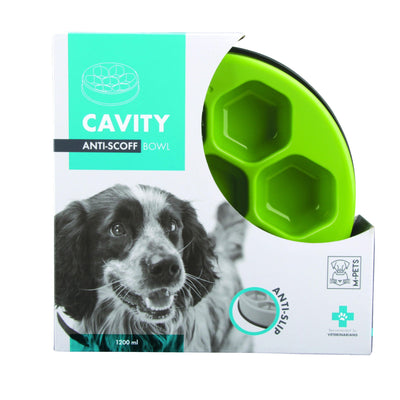 M-PETS Cavity - Slow Feed Bowl Round Green