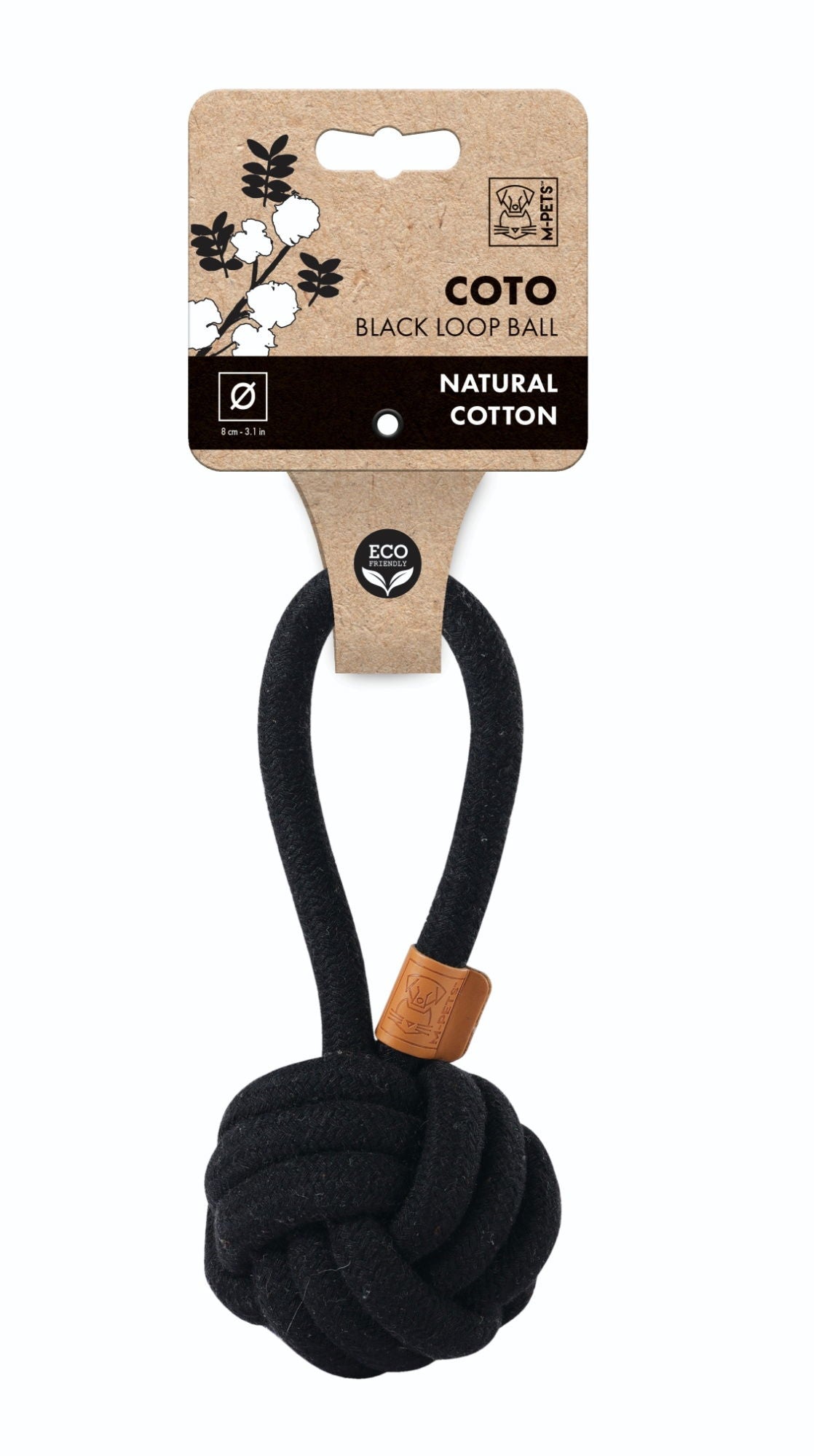 M-PETS Coto Black Loop Ball 8 Cm