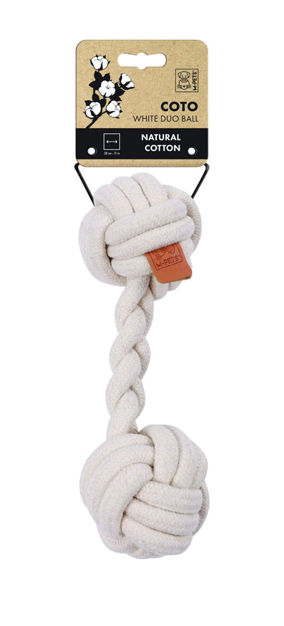 M-PETS Coto Eco Rope Dog Toys White Duo Ball 28 Cm