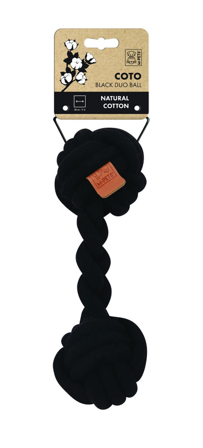 M-PETS Coto Eco Rope Dog Toys Black Duo Ball 28cm