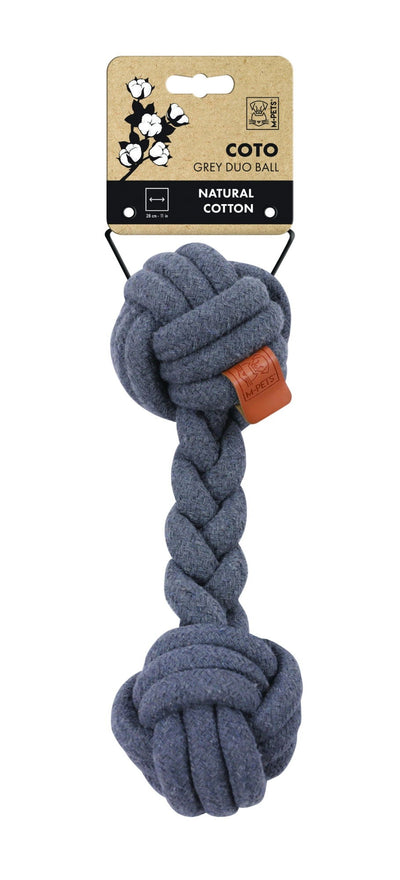 M-PETS Coto Eco Rope Dog Toys Grey Duo Ball 28cm