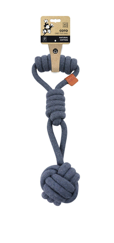 M-PETS Coto Eco Rope Dog Toys Grey Tug Ball 36cm