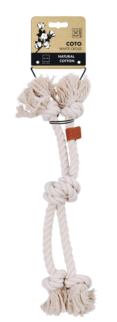 M-PETS Coto Eco Rope Dog Toys White Cross 60cm