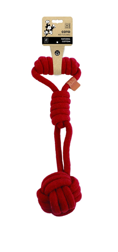 M-PETS Coto Eco Rope Dog Toys Red Tug Ball 36cm