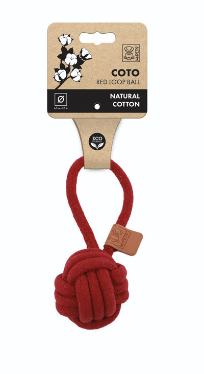 M-PETS Coto Eco Rope Dog Toys Red Loop Ball 6.5 Cm