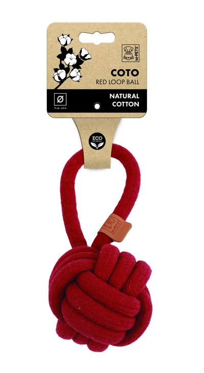 M-PETS Coto Eco Rope Dog Toys Red Loop Ball 11 Cm