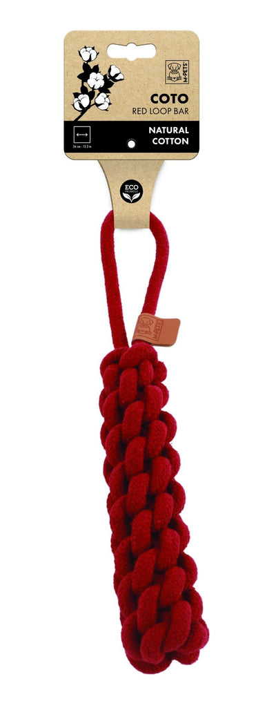 M-PETS Coto Eco Rope Dog Toys Red Loop Bar 34 Cm