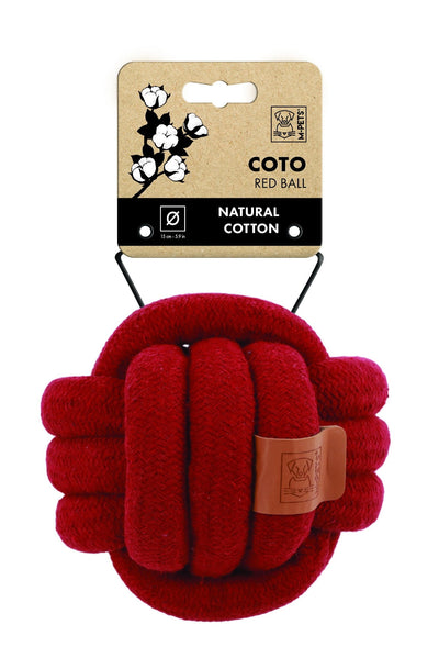 M-PETS Coto Eco Rope Dog Toys Red Ball 15 Cm