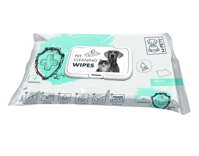 M-PETS Pet Cleaning Wipes Anti-Bacteria 15 X 20 Cm - 40 Pcs