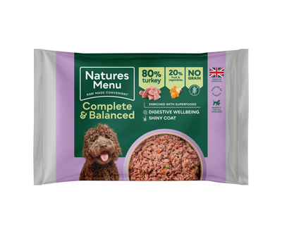Natures Menu Complete & Balanced 80/20 Blocks Turkey 500g