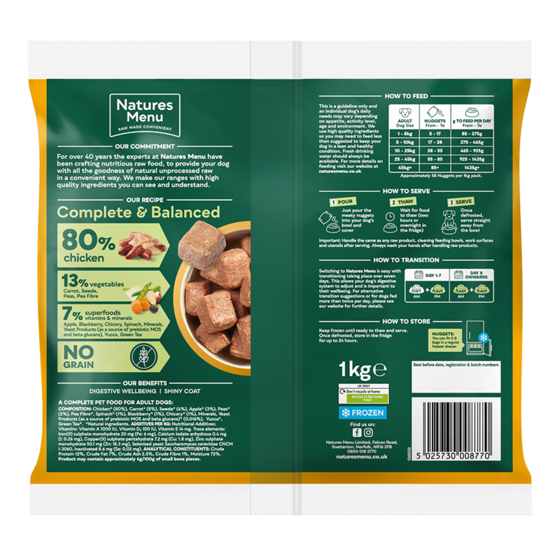 Natures Menu Complete & Balanced 80/20 Chicken 1kg