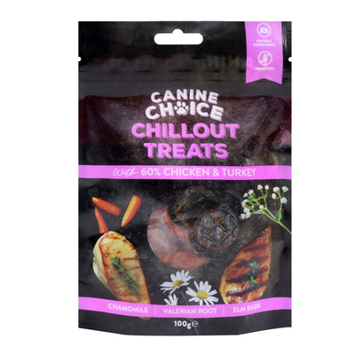 Canine Choice Dog Treats Chillout Chicken & Turkey X8 100g