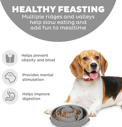 Outward Hound Fun Feeder Drop Grey Med