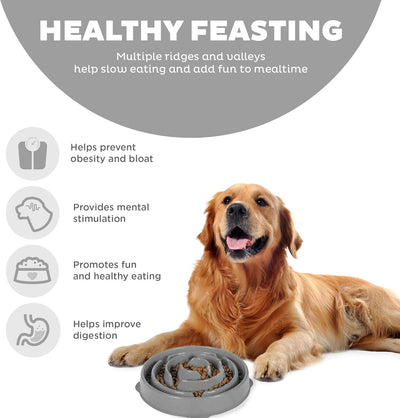 Outward Hound Fun Feeder Drop Grey Lrg