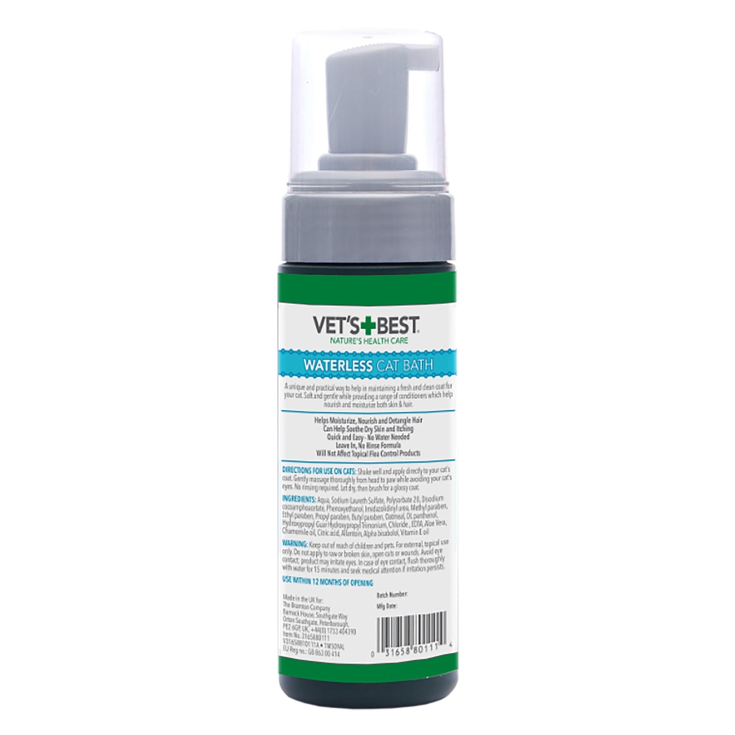 Vet's Best Waterless Cat Bath 150ml