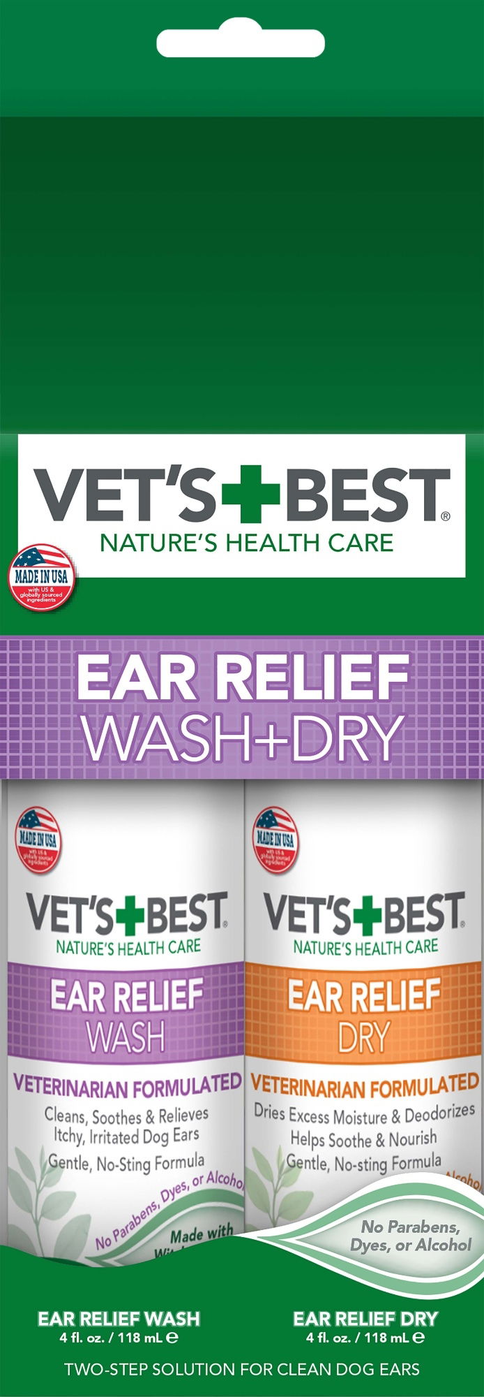 Vet's Best Ear Wash & Dry Kit 2pc