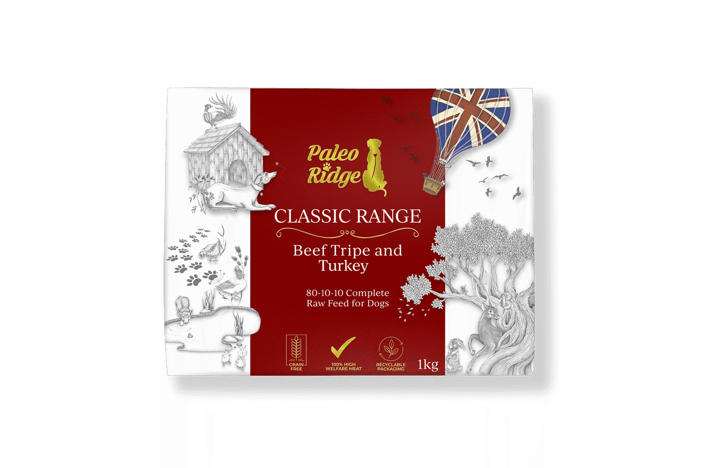 Paleo Ridge Classic Beef Tripe and Turkey 1kg