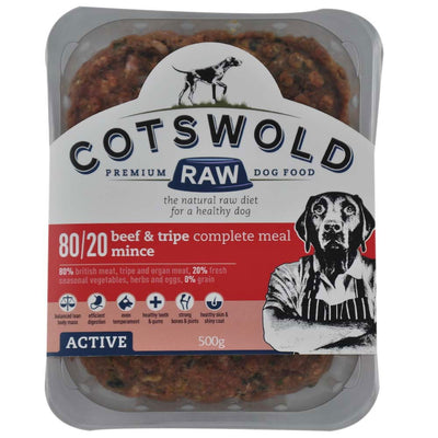 Cotswold Raw Working Dog Active Beef and Tripe Mince 500g
