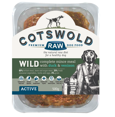 Cotswold Raw Working Dog Active Wild Duck and Venison Mince 500g