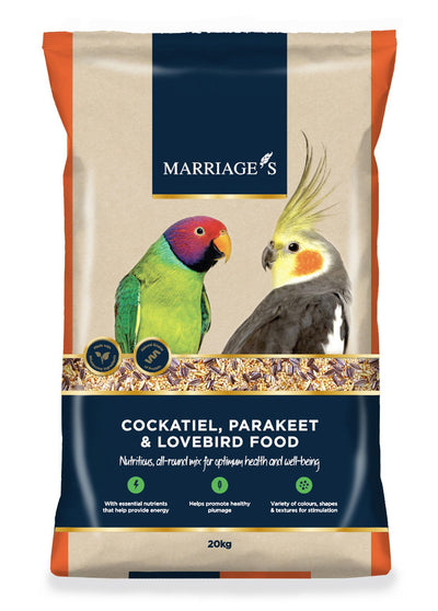 Marriages Cockatiel Parakeet & Lovebird Food - 20kg