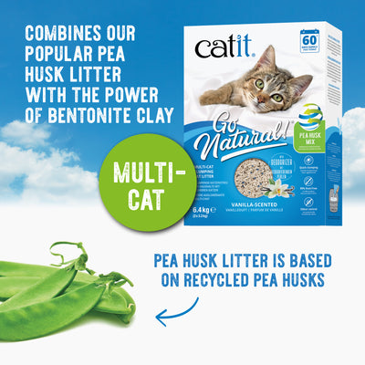 Catit Go Natural Pea Husk Litter Mix Vanilla 6.4kg