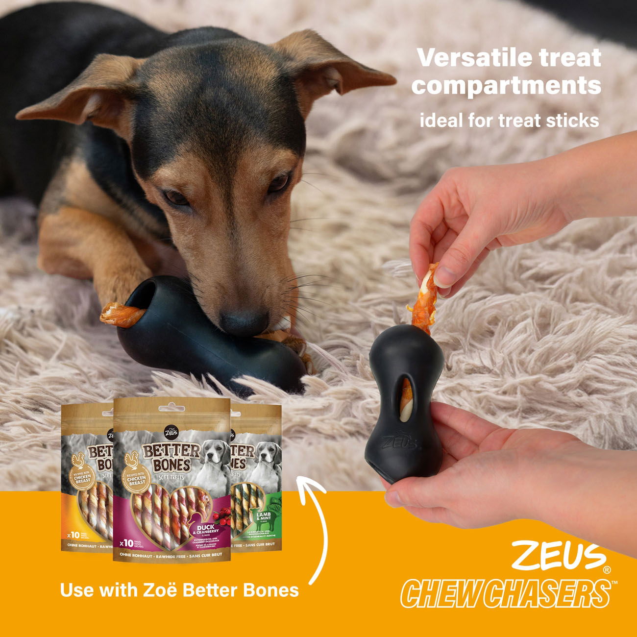 Zeus ChewChasers Treat Peanut Black 11cm