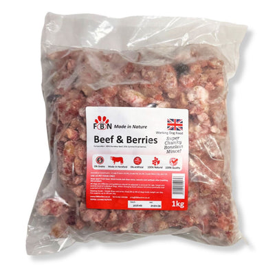 Fur Baby Nutrition Beef & Berries (Boneless) Frozen Dog Food 1kg