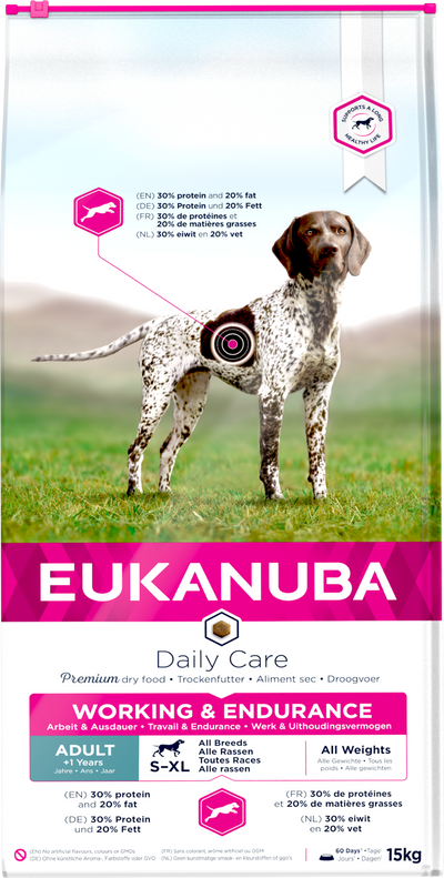 Eukanuba Premium Working & Endurance Dry Dog Food - 15kg