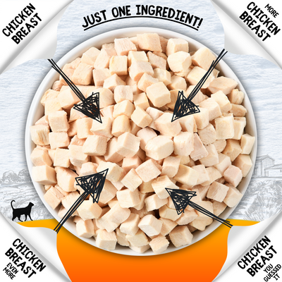 COOKHOUSE Luxury Cat Treats - Freeze Dried - 100% Chicken Breast