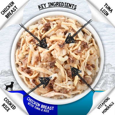 COOKHOUSE Luxury Dog Food - Fillets in Jelly - Chicken Breast with Tuna / Mackerel 6 x 100g