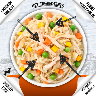 COOKHOUSE Luxury Dog Food - Fillets in Jelly - Chicken Breast with Veg & Rice 15 x 100g