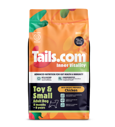 Tails.com Inner Vitality Toy & Small Adult Chicken Dry Dog Food 2kg