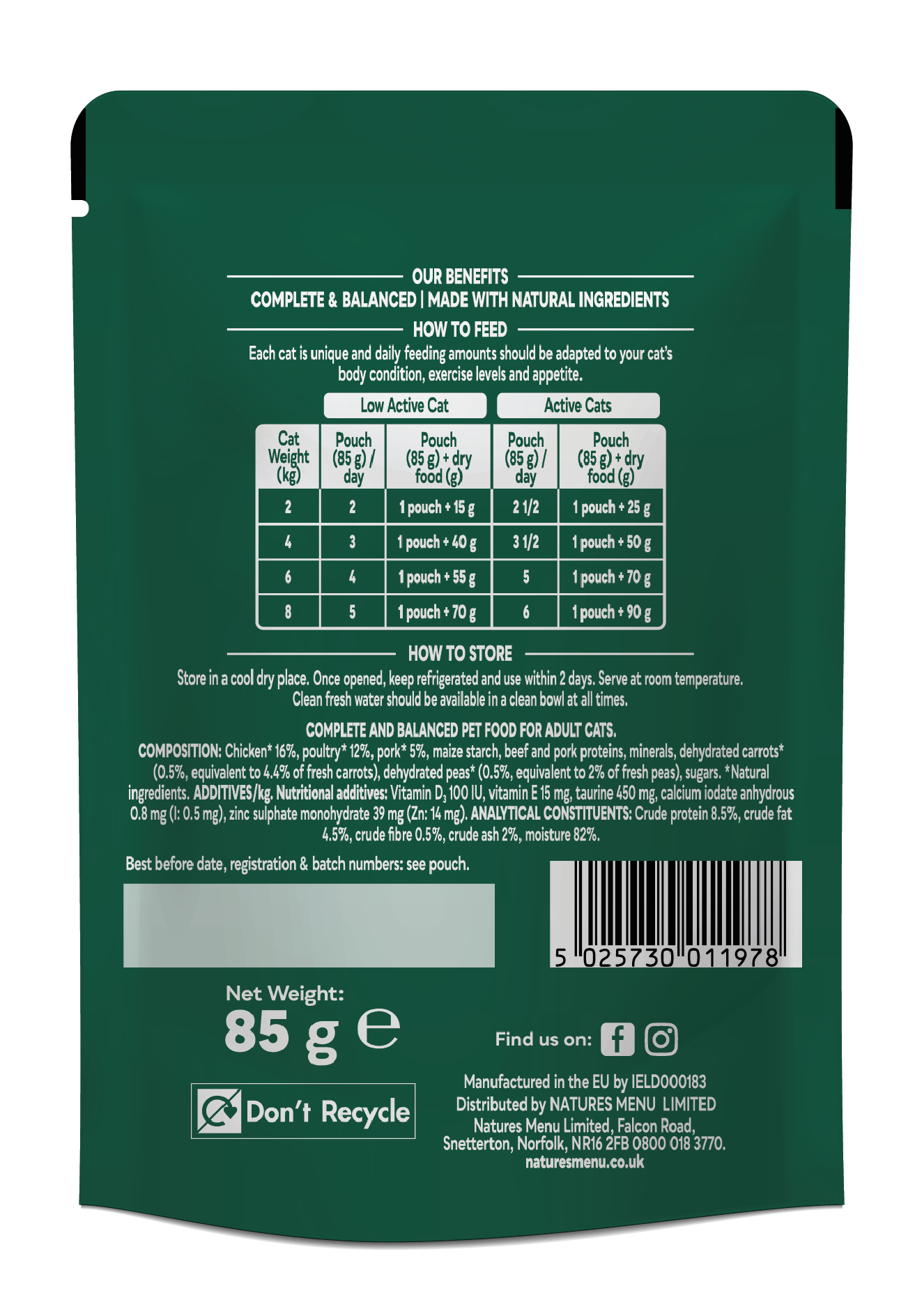 Natures Menu Cat Bites In Gravy Chicken 85g