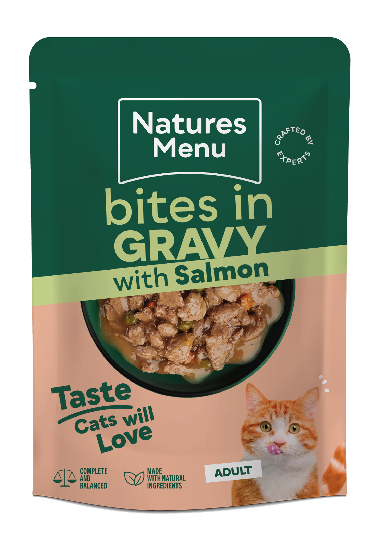 Natures Menu Cat Bites In Gravy Salmon 85g