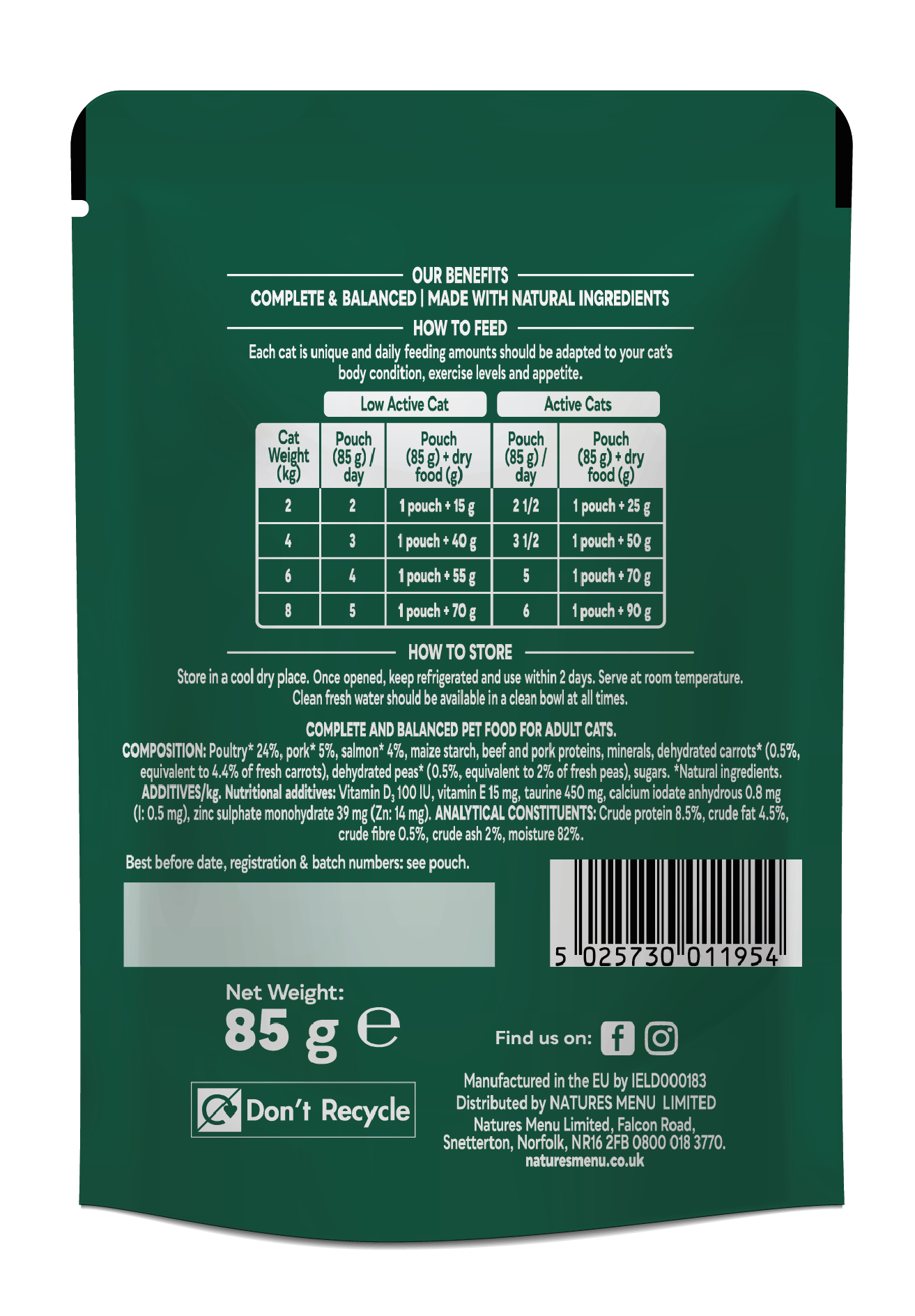 Natures Menu Cat Bites In Gravy Salmon 85g