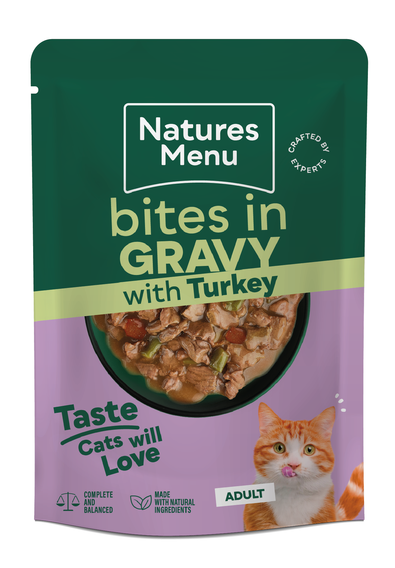Natures Menu Cat Bites In Gravy Turkey 85g